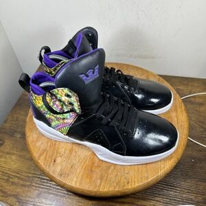 Supra SP75057 Mens High Top Sneakers Black Patent Purple Multi Size 10
